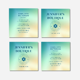 Modernes Abstraktes, trendiges Add-Logo Quadratische Visitenkarte