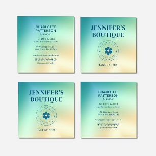 Modernes Abstraktes, trendiges Add-Logo Quadratische Visitenkarte