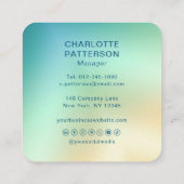 Modernes Abstraktes, trendiges Add-Logo Quadratische Visitenkarte (Rückseite)