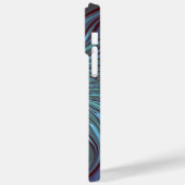 Modernes Abstraktes Trendy Blue Blume Fraktal Art Case-Mate iPhone Hülle (Rückseite / Links)