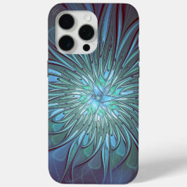 Modernes Abstraktes Trendy Blue Blume Fraktal Art Case-Mate iPhone Hülle