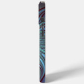 Modernes Abstraktes Trendy Blue Blume Fraktal Art Case-Mate iPhone Hülle (Rückseite / Links)