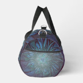 Modernes Abstraktes Trendy Blue Blume Fraktal Art Duffle Bag (Rechts)