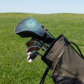 Modernes Abstraktes Trendy Blue Blume Fraktal Art Golf Headcover (In SItu)