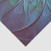 Modernes Abstraktes Trendy Blue Blume Fraktal Art Seidenpapier (Detail)