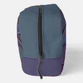 Modernes Abstraktes Trendy Blue Blume Fraktal Art Waschbeutel (Rechts)