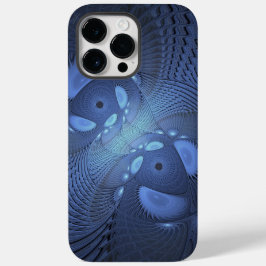 Modernes Abstraktes Trendy Dusk Blue Fraktal Art C Case-Mate iPhone 14 Pro Max Hülle
