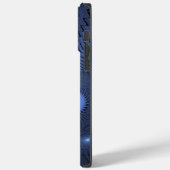Modernes Abstraktes Trendy Dusk Blue Fraktal Art C Case-Mate iPhone Hülle (Rückseite / Links)