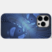 Modernes Abstraktes Trendy Dusk Blue Fraktal Art C Case-Mate iPhone Hülle (Rückseite (Horizontal))