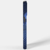 Modernes Abstraktes Trendy Dusk Blue Fraktal Art C Case-Mate iPhone Hülle (Rückseite / Rechts)