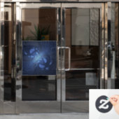 Modernes Abstraktes Trendy Dusk Blue Fraktal Art C Fensteraufkleber (Büro Tür)