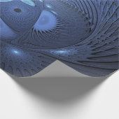 Modernes Abstraktes Trendy Dusk Blue Fraktal Art C Geschenkpapier (Ecke)