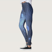 Modernes Abstraktes Trendy Dusk Blue Fraktal Art C Leggings (Links)