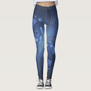 Modernes Abstraktes Trendy Dusk Blue Fraktal Art C Leggings