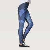 Modernes Abstraktes Trendy Dusk Blue Fraktal Art C Leggings (Rechts)