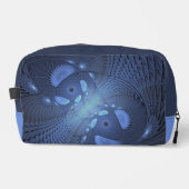 Modernes Abstraktes Trendy Dusk Blue Fraktal Art C Waschbeutel (Vorderseite)