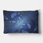 Modernes Abstraktes Trendy Dusk Blue Fraktal Art C Zubehörtasche (Rückseite)