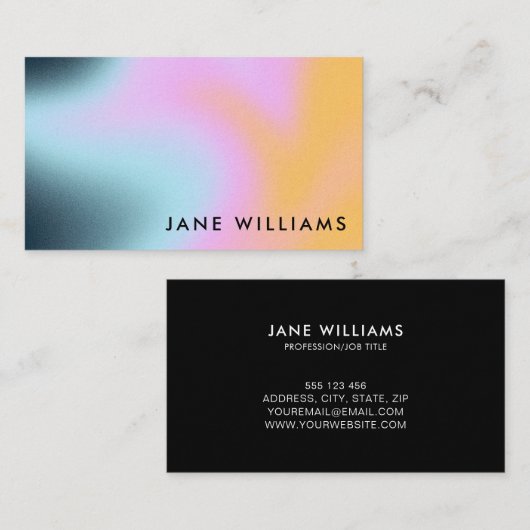Modernes Abstraktes Trendy Ombre Gradient Visitenkarte (Vorne/Hinten)