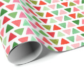 Modernes Abstraktes Triangle Weihnachtsmuster Geschenkpapier (Rolleneckpunkt)