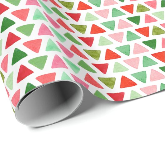 Modernes Abstraktes Triangle Weihnachtsmuster Geschenkpapier (Rolleneckpunkt)