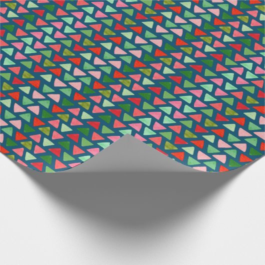 Modernes Abstraktes Triangle Weihnachtsmuster Geschenkpapier (Ecke)