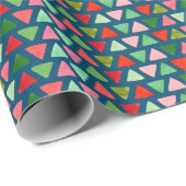 Modernes Abstraktes Triangle Weihnachtsmuster Geschenkpapier (Rolleneckpunkt)