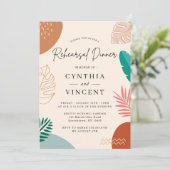 Modernes Abstraktes TropenSommeressen Probe Einladung (Stehend Vorderseite)