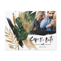 Modernes abstraktes, tropisches Hochzeitsfest-Foto