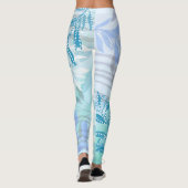 Modernes Abstraktes tropisches Leaf botanisch Leggings (Rückseite)