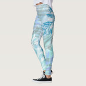 Modernes Abstraktes tropisches Leaf botanisch Leggings (Links)
