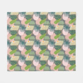 Modernes Abstraktes tropisches Muster Fleecedecke (Vorderseite (Horizontal))