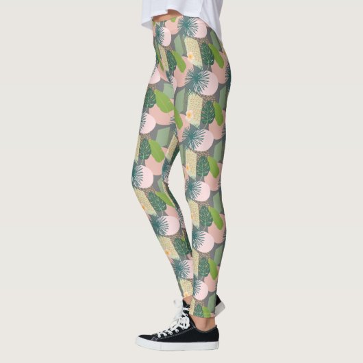 Modernes Abstraktes tropisches Muster Leggings (Links)