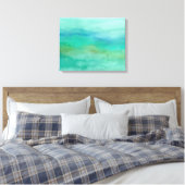 Modernes Abstraktes Türkisblau Leinwanddruck (Insitu (Schlafzimmer))