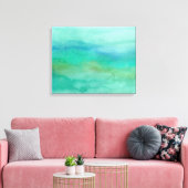 Modernes Abstraktes Türkisblau Leinwanddruck (Insitu (Wohnzimmer))