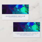 Modernes Abstraktes Türkisblau und Lila Visitenkarte (Vorne/Hinten)