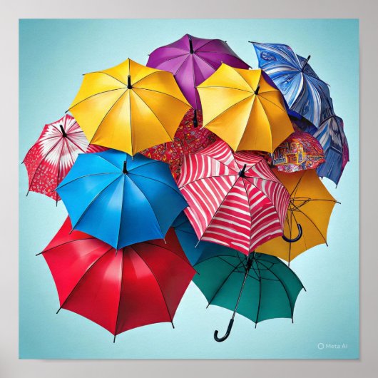 Modernes Abstraktes Umbrella Design Poster (Vorne)