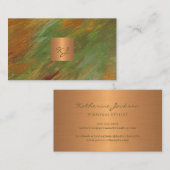 Modernes, abstraktes und elegantes Gold mit Monogr Visitenkarte (Vorne/Hinten)