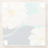 Modernes, Abstraktes und florales Aquamarin Glasuntersetzer (Rückseite)