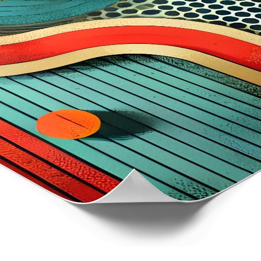 Modernes Abstraktes Verfahren mit Bio Formen in fe Poster (Ecke)