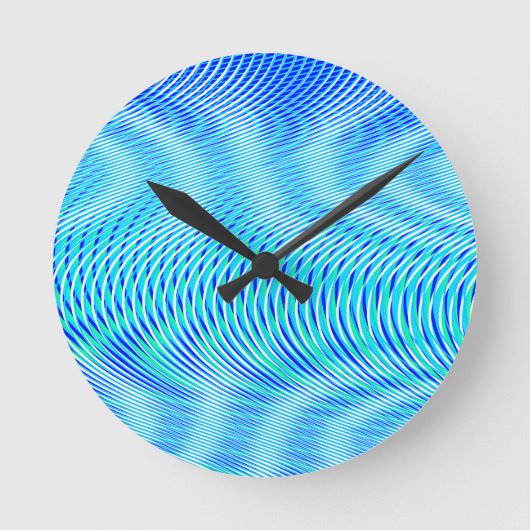 Modernes Abstraktes Wasser Sommer Psychedelic Trip Runde Wanduhr (Vorderseite)