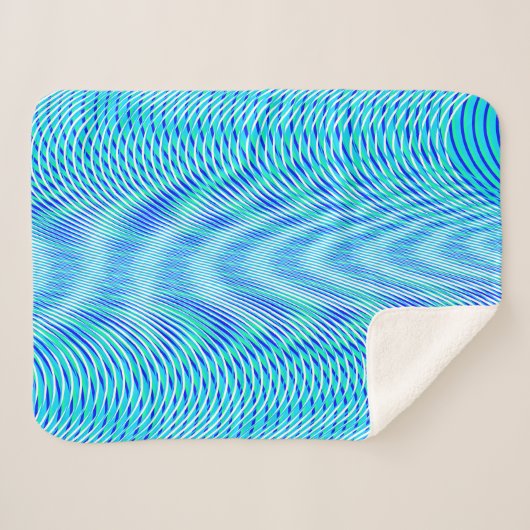 Modernes Abstraktes Wasser Sommer Psychedelic Trip Sherpadecke (Vorderseite (Horizontal))