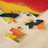 Modernes Abstraktes Wasserfarbenherz Puzzle (Seite)