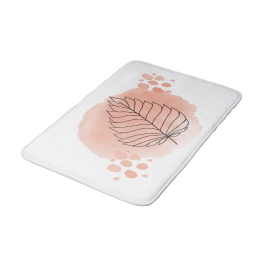 Modernes Abstraktes Wasserfarbenleaf Badematte (Schrägansicht)