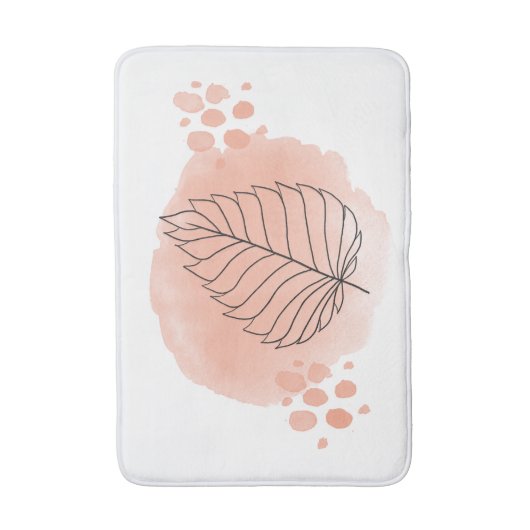 Modernes Abstraktes Wasserfarbenleaf Badematte (Vorderseite Vertikal)