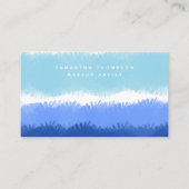 Modernes Abstraktes Watercolor Blue Business Makeu Visitenkarte (Vorderseite)