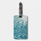 Modernes Abstraktes "Waves" Design in Blue Ombre Gepäckanhänger (Rückseite vertikal)