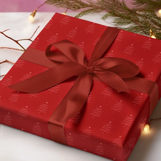 Modernes Abstraktes Weihnachtsbaum Red Holiday Ges Geschenkpapier