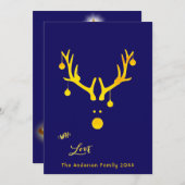 Modernes abstraktes Weihnachtskartengold Feiertagskarte (Vorne/Hinten)