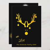 Modernes abstraktes Weihnachtskartengold schwarz Feiertagskarte (Vorne/Hinten)