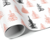 Modernes Abstraktes Weihnachtswaldmuster Geschenkpapier (Rolleneckpunkt)